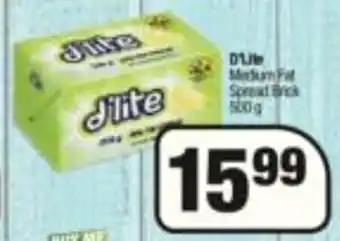 Spar D'Lite Medium Fat Spread 500g offer