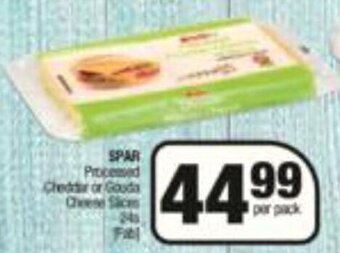 Spar Spar Processed Cheddar or Gouda Cheese Slice 24s per pack offer