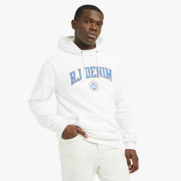 Markham Rj white back print hoodie offer