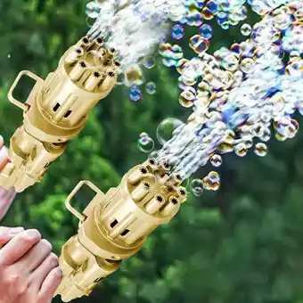 Automatic electric bubble mini gold machine gun toy