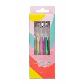 Rainbow panda ball pen set 5's