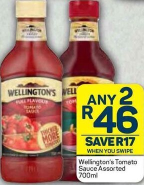Pick n Pay Wellington's Tomato Sauce Assorted 700ml offer