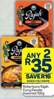 Pick n Pay Robertsons Rajah Curry Powder Assorted 100g offer