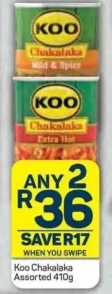 Pick n Pay Koo Chakalaka Assorted 410g offer