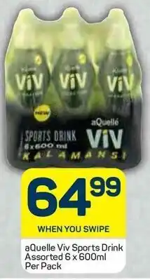 Pick n Pay aQuelle Viv Sports Drinks Assorted 6x600ml per Pack offer