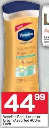 Pick n Pay Vaseline Body Lotion or Cream Assorted 400ml offer