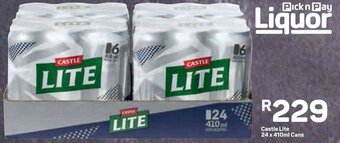 Castle Lite 24 x 410ml Cans
