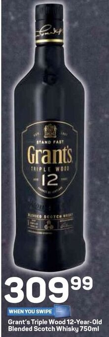 Pick n Pay Grant's Triple Wood 12-Year-Old Blended Scotch Whisky 750ml offer