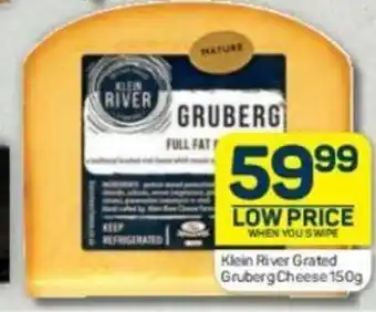 Pick n Pay Klein River Grated Gruberg Cheese 150g offer