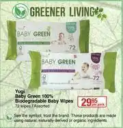Dis-Chem Yugi Baby Green 100% Biodegradable Baby Wipes Assorted-72 Wipes Per Pack offer