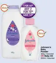 Dis-Chem Johnson's Baby Powder 400g Or Baby Oil 200ml-For 1 offer
