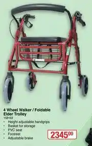 Dis-Chem Dis-Chem 4 Wheel Walker/Foldable Elder Trolley (158163) offer