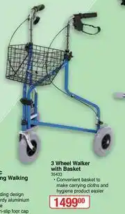 Dis-Chem Dis-Chem 3 Wheel Walker With Basket (35433) offer