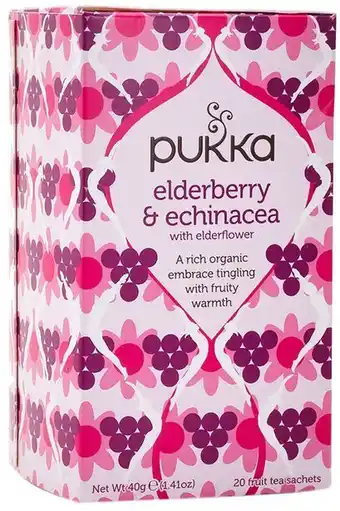 Faithful to Nature Pukka elderberry & echinacea tea offer