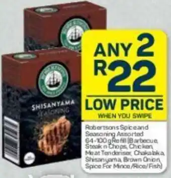 Pick n Pay Robertsons Spice and Seasoning Assorted 64-100g Refill offer