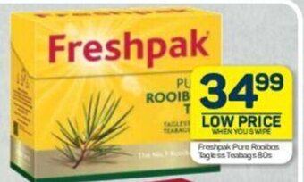 Pick n Pay Freshpak Pure Rooibos Tagless Teabags 80s offer