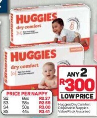 Pick n Pay Huggies Dry Comfort Disposable Nappies Value Pack Assorted offer