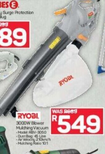 Pick n Pay Ryobi 3000W Blower Mulching Vacuum offer