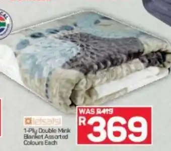Pick n Pay 1-Ply Double Mink Blanket Assorted Colours each offer