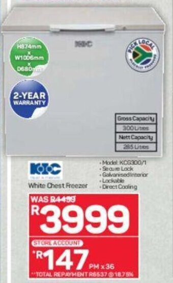 Pick n Pay KIC White Chest Freezer offer