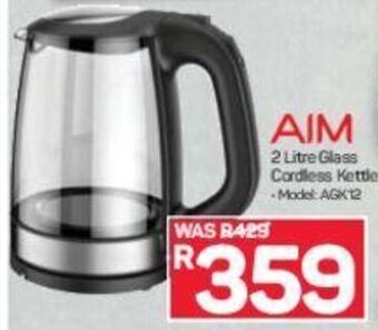 Pick n Pay AIM 2 Litre Glass Cordless Kettle offer