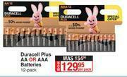 Dis-Chem Duracell Plus AA Or AAA Batteries 12 Pack-Per Pack offer
