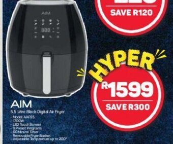 Pick n Pay AIM 5.5 Litre Black Digital Air Fryer offer