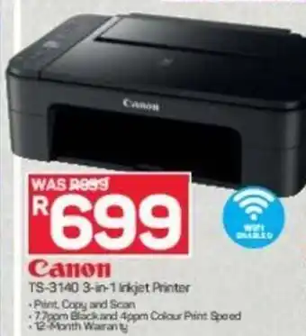 Canon TS-3140 3-in-1 Inkjet Printer