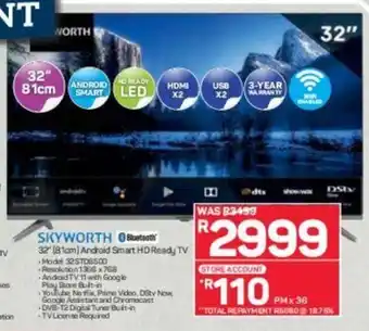 Pick n Pay Skyworth - 32" (81cm) Android Smart HD Ready TV offer