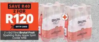 Checkers 2 x 6x275ml Brutal Fruit Sparkling Ruby Apple Spirit Cooler NRB offer