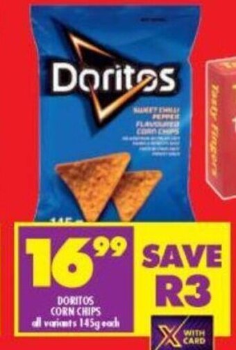 Shoprite Doritos Corn Chips All Variants 145g each offer