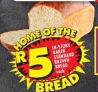 Shoprite In-Store Baked Standard Brown Bread each offer