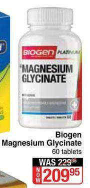 Dis-Chem Biogen Magnesium Glycinate-60 Tablets offer