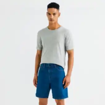 The FIX Men's medium wash denim blue shorts offer