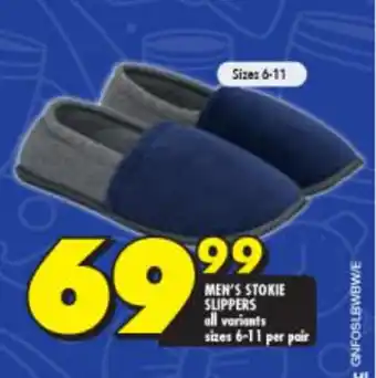 Shoprite Men's Stokie Slippers all variants sizes 6-11 per pair offer