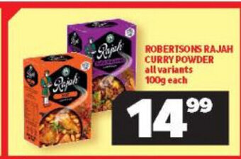 Usave Robertsons Rajah Curry Powder all variants 100g each offer