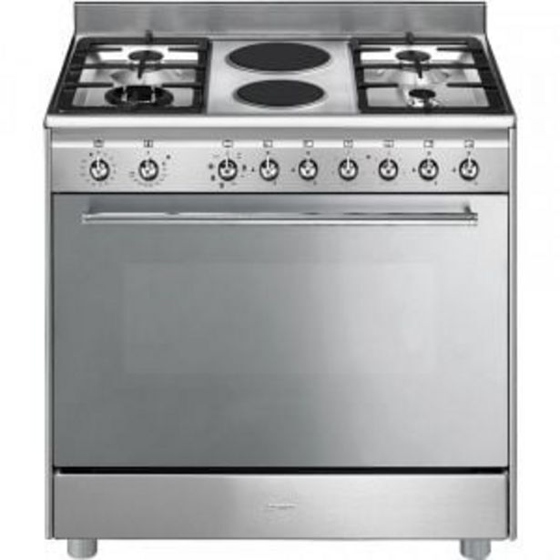 Smeg 90cm stainless steel gas electric stove ssa92max9 offer at Hirsch's