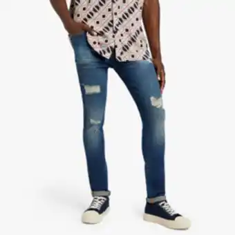 Markham Rj blue mid wash super skinny rip and repair offer