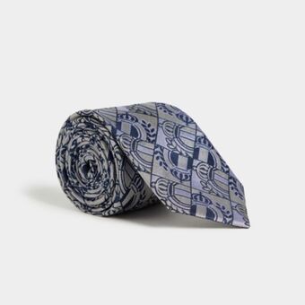 Crest silk tie