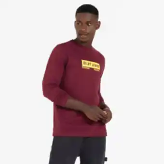 Markham Rj burgundy ls crew back print t-shirt offer