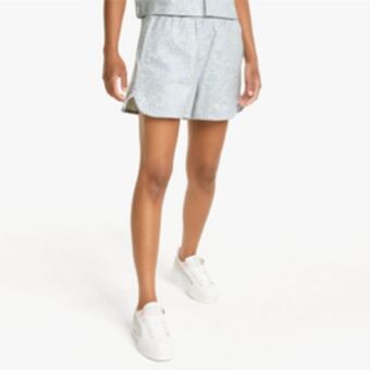 Sportscene Puma women's dua lipa summer resort blue shorts offer