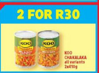 Usave Koo Chakalaka all variants 2x410g offer