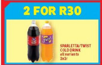 Usave Sparletta/Twist Cold Drink all variants 2x2L offer