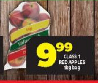 Usave Class 1 Red Apples 1kg bag offer