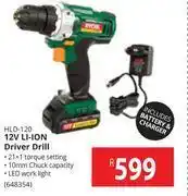 Builders Warehouse Ryobi 12 v li-ion driver drill hld-120 includes battery & charger offer
