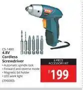 Builders Warehouse Ryobi 4.8v cordless screwdriver cs-1480 offer