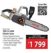 Builders Warehouse Ryobi 18v li-ion chain saw xcs-254 offer