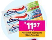 Game Aquafresh toothpaste 100ml assorted- each offer