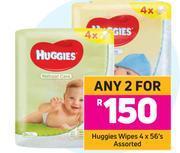 Game Huggies wipes 4 x 56's assorted - for any 2 offer