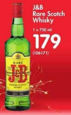 J&B Rare Scotch Whisky 750ml